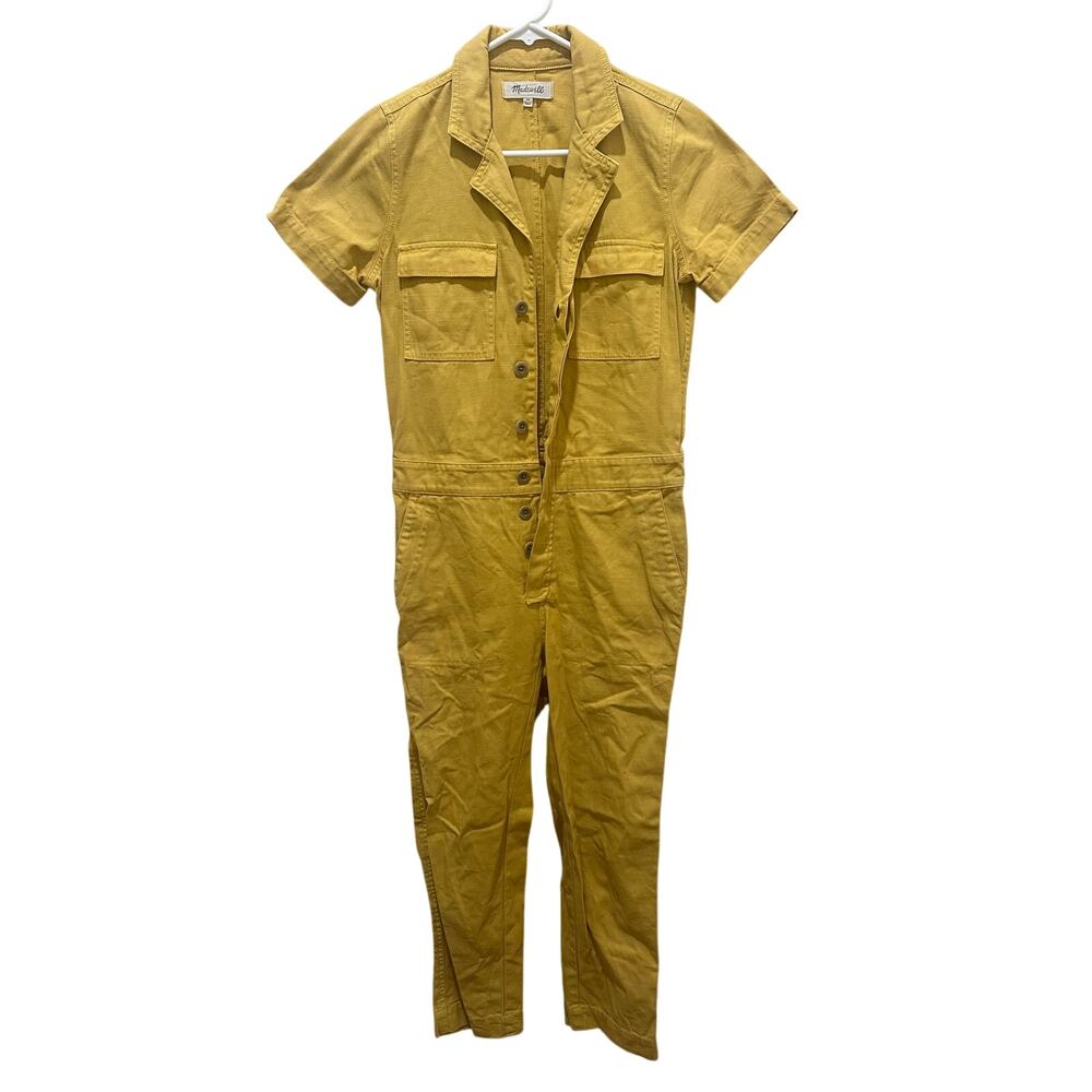 Madewell Short Sleeve Coverall Jumpsuit Sz XS Yellow - Great Cond!